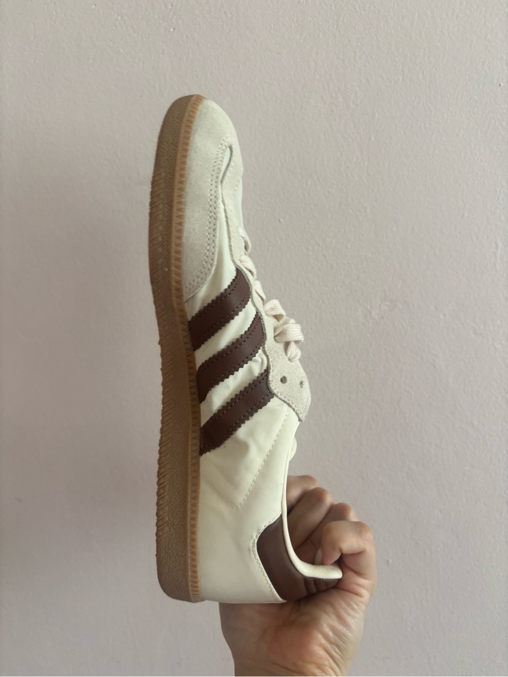 adidas Samba OG Cream and Brown Sneakers - Picture 2 of 8